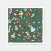 くるみ割り青金ゴールドバレリーナ子供の誕生日パーティー スタンダードカクテルナプキン (正面)