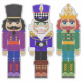 くるみ割り3個 |クリスマスデコール シール (正面)