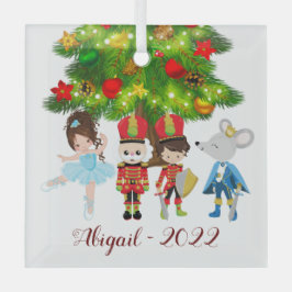 くるみ割り、クララ、マウスキングバレエクリスマス ガラスオーナメント