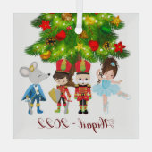 くるみ割り、クララ、マウスキングバレエクリスマス ガラスオーナメント (裏面)