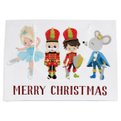 くるみ割り、クララ、マウスキング、クリスマス ラージペーパーバッグ (正面)