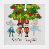 くるみ割り、クララ、兵隊、ネズミの王 ガラスオーナメント (裏面)