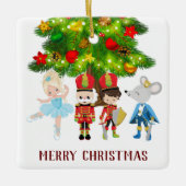 くるみ割り、クララ、兵隊、ネズミの王 セラミックオーナメント (正面)