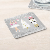 くるみ割り、バレリーナ、クリスマスツリー スクエアペーパーコースター (アングル)