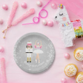 くるみ割り、バレリーナ、雪片のクリスマス ペーパープレート (パーティー)