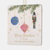 くるみ割り、ピンク セラミックオーナメント (左)