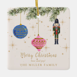 くるみ割り、ピンク セラミックオーナメント