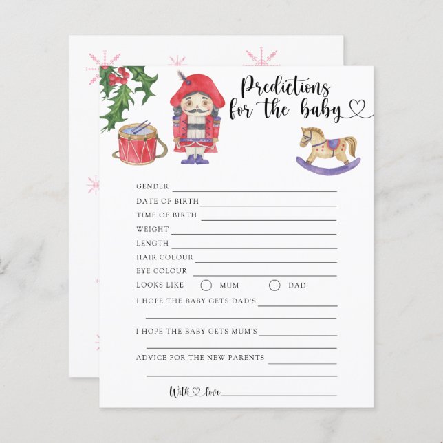 くるみ割り – ベビー予測とアドバイス (正面/裏面)