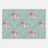 くるみ割り、ロッキングホース、クリスマスツリー ラッピングペーパーシート (正面2)