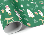 くるみ割り、木とバレリーナのクリスマスウィッシュ ラッピングペーパー (ロールコーナー)