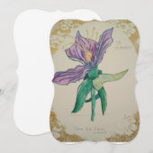 くるみ割り: 花の挨拶状のダンス サンキューカード (正面/裏面)