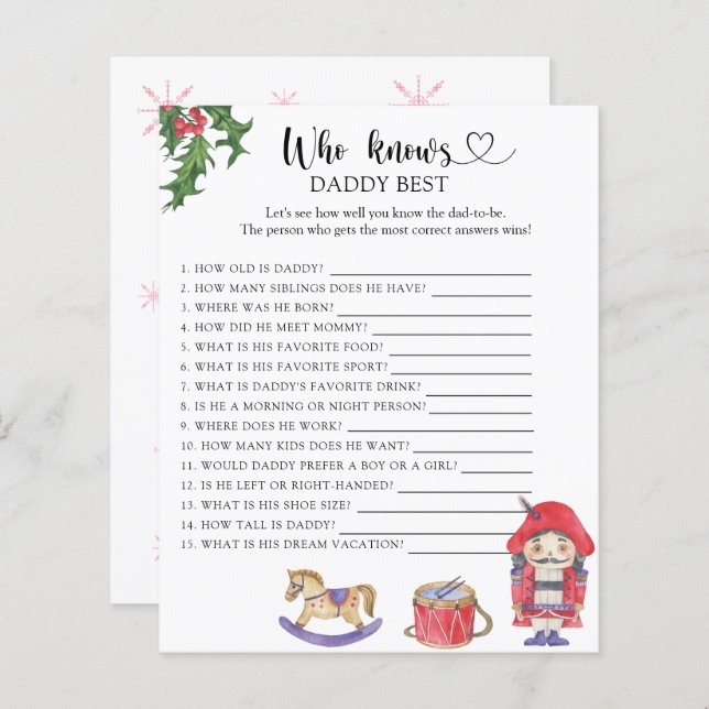 くるみ割り – 誰がパパのゲームを知っ最高のている (正面/裏面)