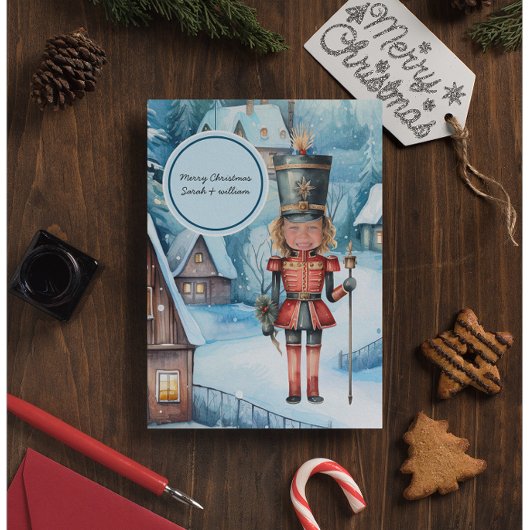 くるみ割り「顔を交換」クリスマス ポストカード