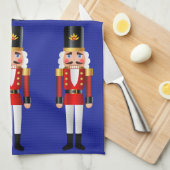 くるみ赤と白割り キッチンタオル (四つ折り)