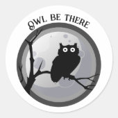 くろがねフクロウのステッカー ラウンドシール (正面)