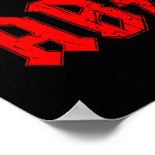 くろロックミュージックおもしろいシンボル偽のACDCジョークスクール ポスター (角)