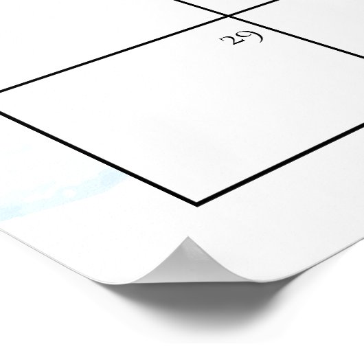 くんちゃんの誕生日予想 テディベア ブルー ベビーシャワー ポスター (角)