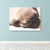ぐっすり眠っている子犬 キャンバスプリント (インサイチュ (ウッドフロア))