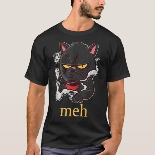ぐっすり眠りたい猫 コーヒーを飲む気分じゃない猫 1 Tシャツ (正面)