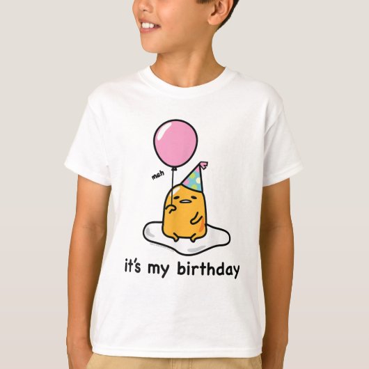 ぐでたま "誕生日おめでとう" Tシャツ (正面)