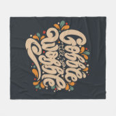 ぐらつかせるまでゴブルする フリースブランケット (正面(横))