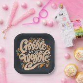 ぐらつかせるまでゴブルする ペーパープレート (パーティー)