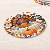 ぐらつかせるまでゴブルする ラウンドペーパーコースター (アングル)