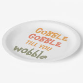 ぐらつかれるまでゴブルする |感謝祭 ペーパープレート (アングル)