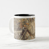 ぐらつく人種や文化などのるつぼ ツートーンマグカップ (正面左)