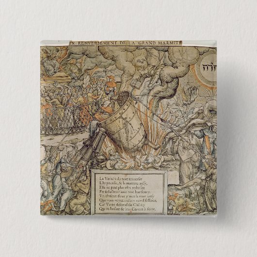 ぐらつく人種や文化などのるつぼ 缶バッジ (正面)