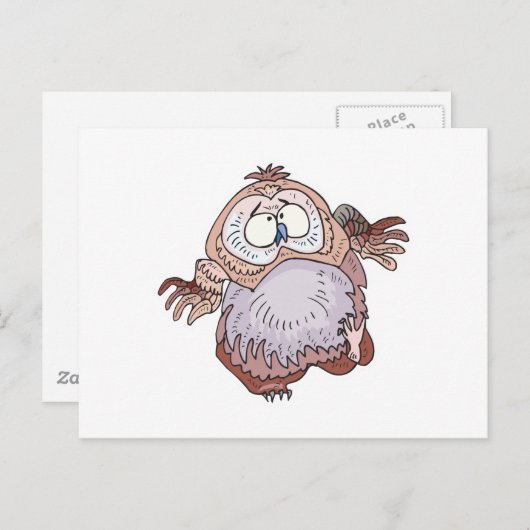 ぐらつく間抜けフクロウ ポストカード (正面/裏面)