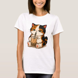 ぐるぐる猫のタピオカティー Tシャツ