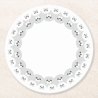 ぐるっとあにまる「カワイイアザラシ親子」 ラウンドペーパーコースター