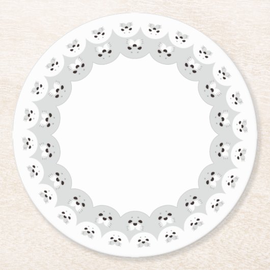 ぐるっとあにまる「カワイイアザラシ親子」 ラウンドペーパーコースター (正面)