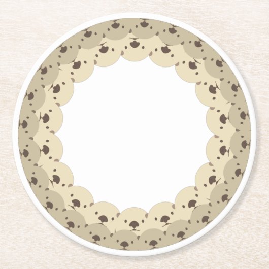 ぐるっとあにまる「カワイイラッコ親子」 ラウンドペーパーコースター (正面)