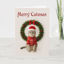 ぐるぴーねこ折りたたみクリスマスカード