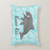 けいき水彩イルカカスタマイズ波 アクセントクッション (正面(垂直))