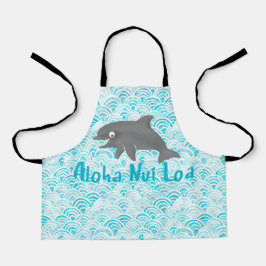 けいき水彩イルカ波技術者 エプロン