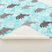 けいき水彩ドルフィンウェーブアロバー シェルパブランケット (3/4)