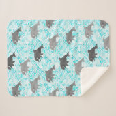 けいき水彩ドルフィンウェーブアロバー シェルパブランケット (正面(横))