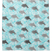 けいき水彩ドルフィンウェーブ シャワーカーテン (正面)