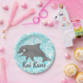 けいき水彩ドルフィンウェーブ ペーパープレート (パーティー)