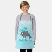 けいき ウォーターカラーイルカの波 エプロン (着用した状態)