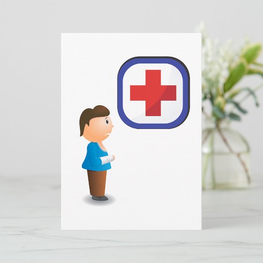 けがをした少年の病院へのお見舞いの誘い 招待状