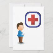 けがをした少年の病院へのお見舞いの誘い 招待状 (正面)