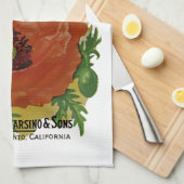 けし油の包みのラベル キッチンタオル (四つ折り)