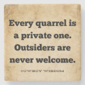 けんかの種 |カウボーイウィズダム |南部の引用文 ストーンコースター (正面)