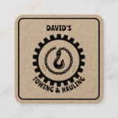 けん引と運搬サービスブラッククラフト スクエア名刺 (正面)