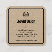 けん引と運搬サービスブラッククラフト スクエア名刺 (裏面)