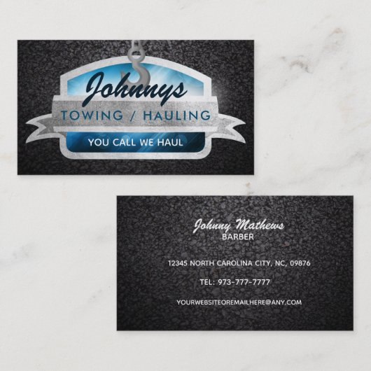 けん引,スローガンの名刺を引っ張る 名刺 (正面/裏面)